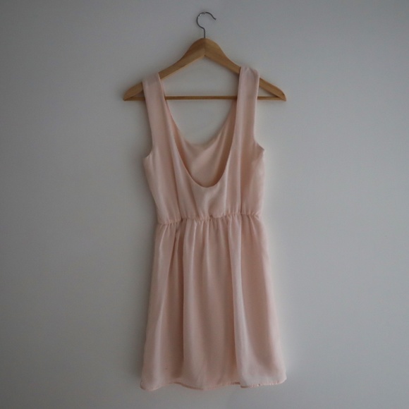 Zara Basic Chiffon Dress w/ Low Back - Pink, S - Picture 2 of 3